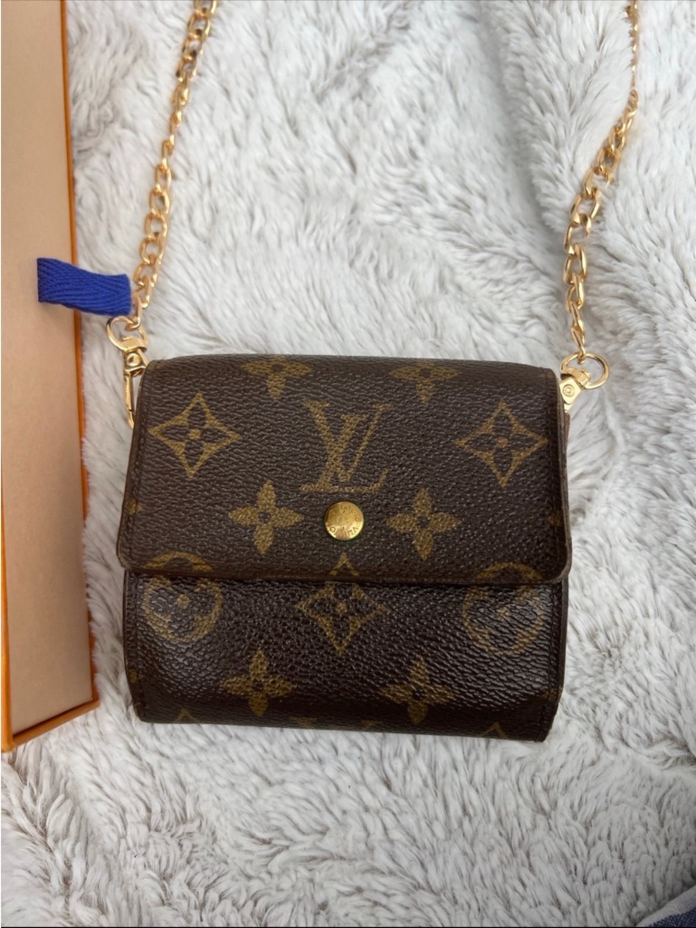 Louis Vuitton Monogram Mini Wallet with Gold Chain - Brown - Picture 2 of 9
